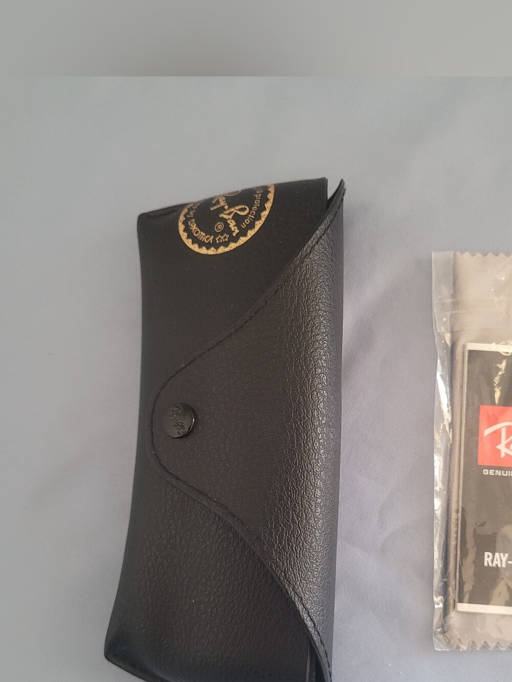 Ray-Ban Black Leatherette Sunglasses Case with Gold Logo